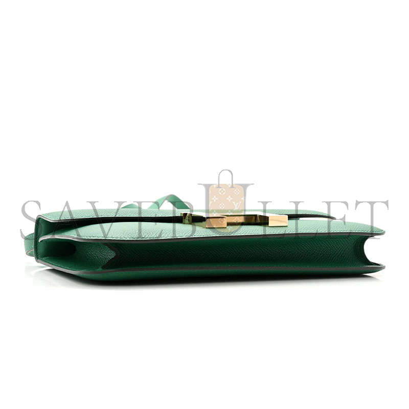 HERMES CONSTANCE ELAN EPSOM VERT VERTIGO GOLD HARDWARE (26*16*6cm)